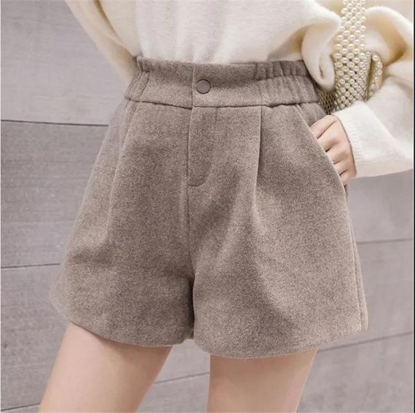 women's shorts gowyimmes 2021 high waist woolen big size women wide leg vintage slim girl outwear bottomings pd1087, White;black
women's shorts gowyimmes 2021 high waist woolen big size women wide leg vintage slim girl outwear bottomings pd1087, White;black