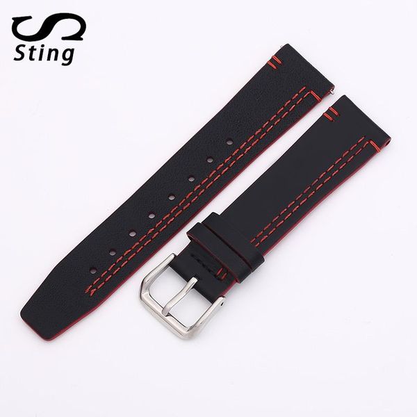 watch bands sting strap 20mm design black with red for genuine leather accessories, Black;brown
watch bands sting strap 20mm design black with red for genuine leather accessories, Black;brown