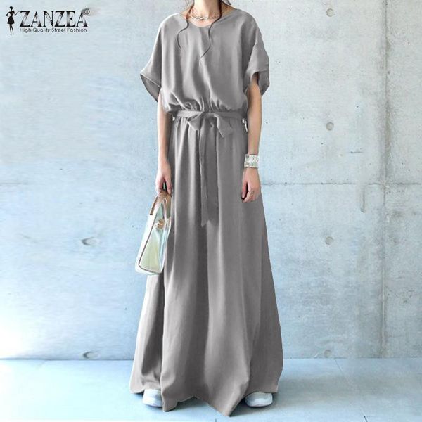 casual dresses zanzea 2021 solid maxi dress fashion women's summer sundress short sleeve vestidos female v neck robe femme oversized, Black;gray
casual dresses zanzea 2021 solid maxi dress fashion women's summer sundress short sleeve vestidos female v neck robe femme oversized, Black;gray