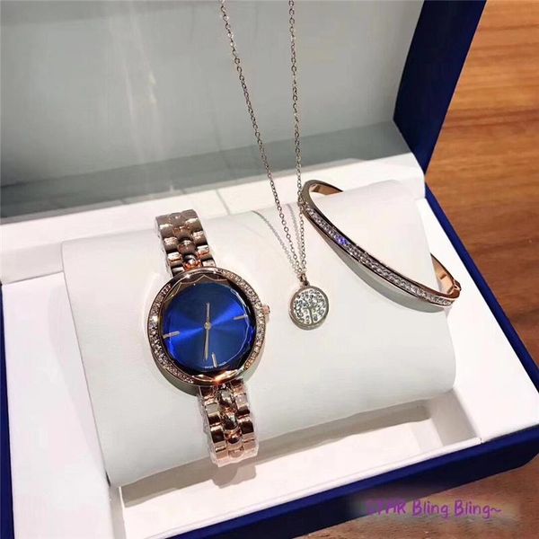 earrings & necklace brand s jewelry sets of 3 cut glass design wrist quartz watch bling pendant and full glitter zircon bangle gift, Silver
earrings & necklace brand s jewelry sets of 3 cut glass design wrist quartz watch bling pendant and full glitter zircon bangle gift, Silver
