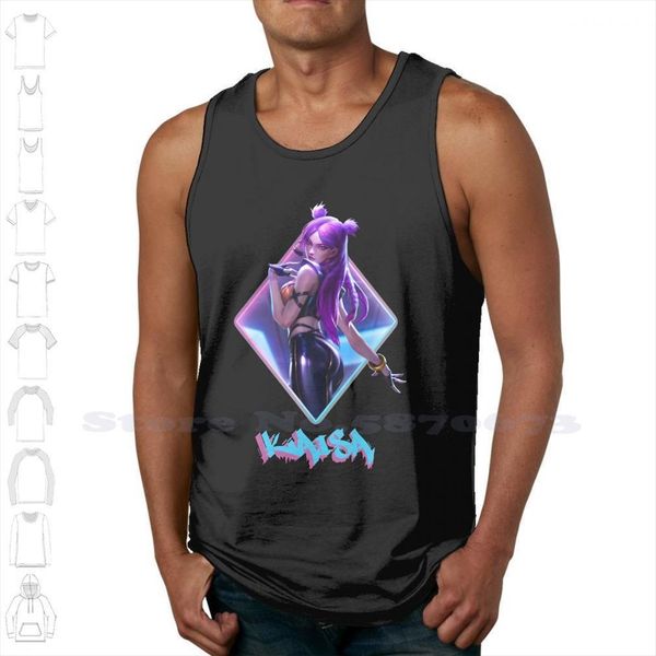 kaisa k da black white sleeveless tank men women lol kda games glow in the dark popstar, White;black
kaisa k da black white sleeveless tank men women lol kda games glow in the dark popstar, White;black
