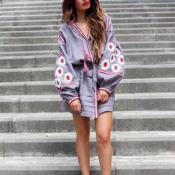casual dresses grey floral embroidery boho dress 20121 autumn vintage lantern long sleeve knee-length loose linen women, Black;gray
casual dresses grey floral embroidery boho dress 20121 autumn vintage lantern long sleeve knee-length loose linen women, Black;gray