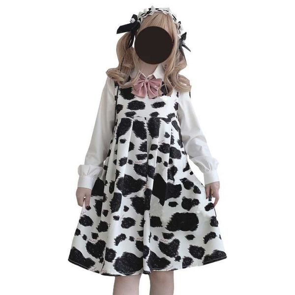 party dresses kawaii milk cow print sleeveless dress teens harajuku lolita cute overalls japanese soft girls casual pleated unifor, White;black
party dresses kawaii milk cow print sleeveless dress teens harajuku lolita cute overalls japanese soft girls casual pleated unifor, White;black