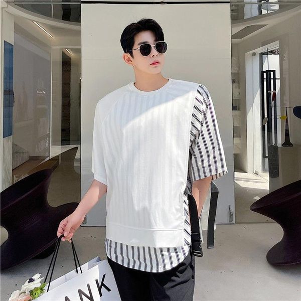 summer t-shirt fashion personality design fake two-piece side buckle raglan sleeve loose hip hop men's t-shirts, White;black
summer t-shirt fashion personality design fake two-piece side buckle raglan sleeve loose hip hop men's t-shirts, White;black
