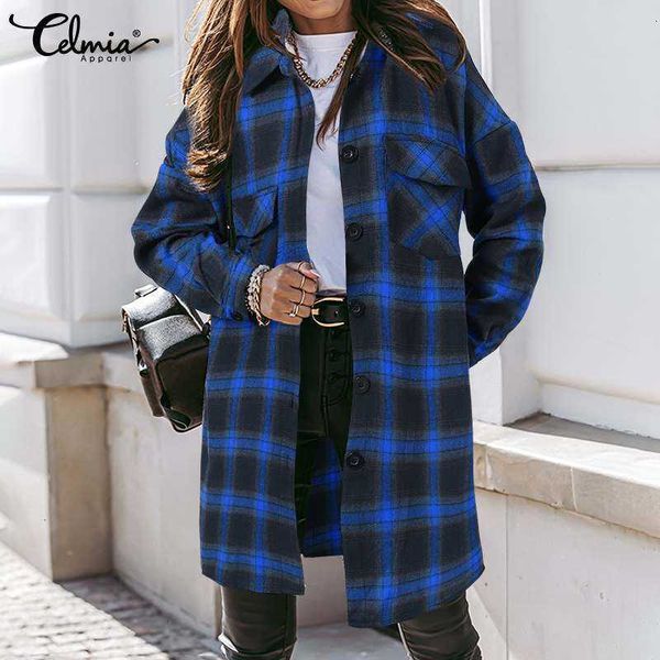 women's blouses & shirts blouses celmia autumn casual sleeve vintage plaid fashion winter lapel shirt checked long e1qr, White
women's blouses & shirts blouses celmia autumn casual sleeve vintage plaid fashion winter lapel shirt checked long e1qr, White