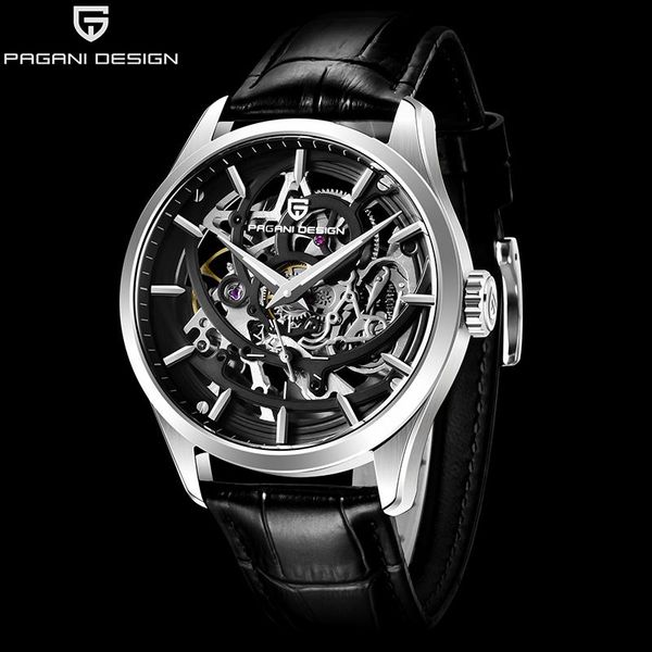 wristwatches pagani design brand hollow automatic waterproof watch men's classic sports leather luxury reloj hombre, Slivery;brown
wristwatches pagani design brand hollow automatic waterproof watch men's classic sports leather luxury reloj hombre, Slivery;brown