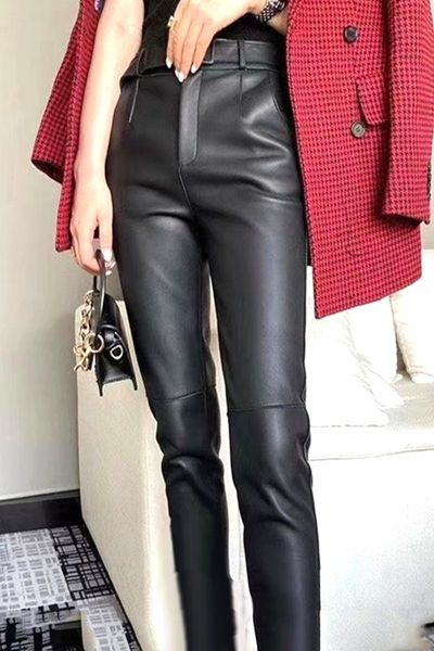 real sheepskin leather pants for women spring autumn 2021 female high waist women's trousers pantalon femme zjt2197 & capris, Black;white
real sheepskin leather pants for women spring autumn 2021 female high waist women's trousers pantalon femme zjt2197 & capris, Black;white