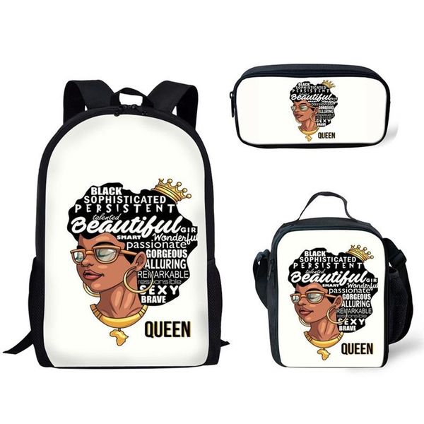 school bags 2021 mochila escolar for kids black queen african girls print children 3pcs/set schoolbag teenager book bag
school bags 2021 mochila escolar for kids black queen african girls print children 3pcs/set schoolbag teenager book bag