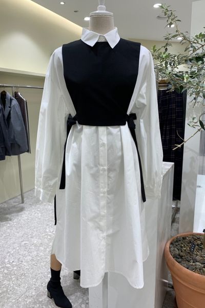 new strap waist short vest+medium and long turn down collar full shirt dress for women two-piece 210421, Black;gray
new strap waist short vest+medium and long turn down collar full shirt dress for women two-piece 210421, Black;gray