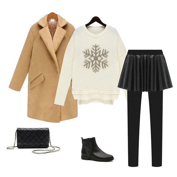 women's leggings winter autumn elastic skirt slim fit slimming faux leather female's all-match pants fashion trousers 2021, Black
women's leggings winter autumn elastic skirt slim fit slimming faux leather female's all-match pants fashion trousers 2021, Black