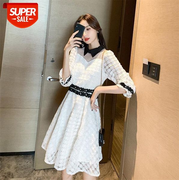 very fairy elegant lace skirt female korean style mid-sleeve all-match doll collar hollow dress #nz8g, Black;gray
very fairy elegant lace skirt female korean style mid-sleeve all-match doll collar hollow dress #nz8g, Black;gray