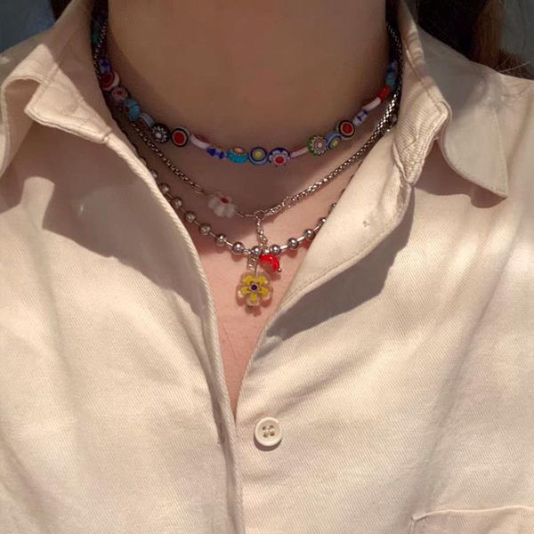 pendant necklaces kpop multi-layer chain colorful acrylic flower metal choker necklace for women egirl punk aesthetic jewelry, Silver
pendant necklaces kpop multi-layer chain colorful acrylic flower metal choker necklace for women egirl punk aesthetic jewelry, Silver