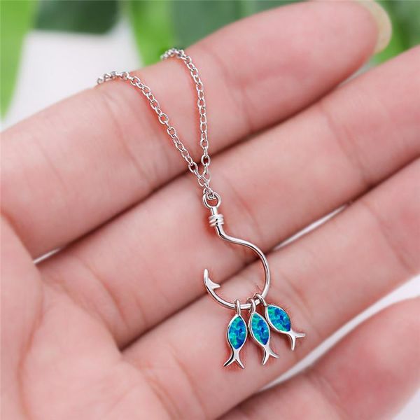 pendant necklaces cute small fish hook hip hop necklace dainty female white blue opal boho silver color chain for women
pendant necklaces cute small fish hook hip hop necklace dainty female white blue opal boho silver color chain for women