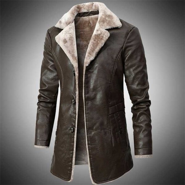 winter mens leather jacket bussiness thick warm long style male fur lined turn down collar casual pu coats outwear plus size 4xl 211119, Black
winter mens leather jacket bussiness thick warm long style male fur lined turn down collar casual pu coats outwear plus size 4xl 211119, Black