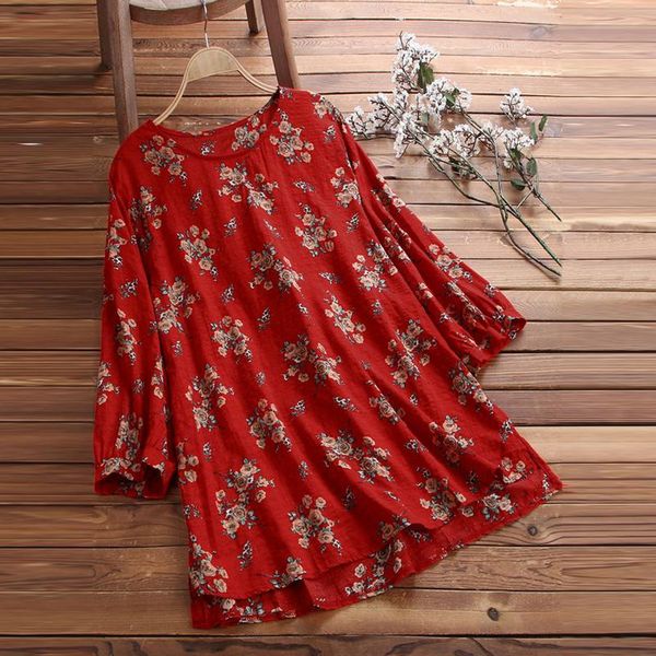 women's blouses & shirts floral print women fashion loose round neck casual shirt blouse chemise oversize femme, White
women's blouses & shirts floral print women fashion loose round neck casual shirt blouse chemise oversize femme, White