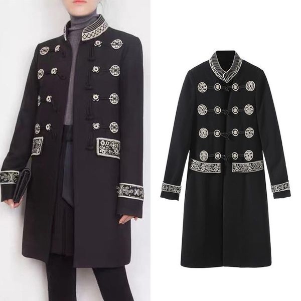 restoring navy wind ancient ways favors heavy embroidery stereo pan long trench wool coat g0812 can customized big size women's & blend, Black
restoring navy wind ancient ways favors heavy embroidery stereo pan long trench wool coat g0812 can customized big size women's & blend, Black