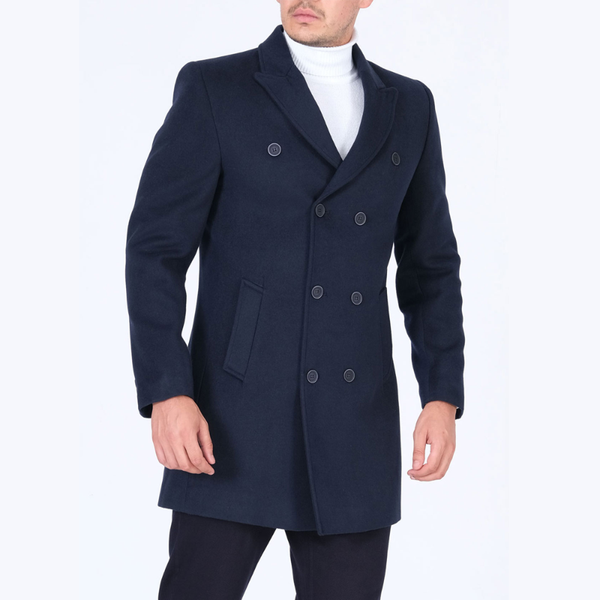 men's wool & blends season classic double breasted slim fit winter cachet coat, Black
men's wool & blends season classic double breasted slim fit winter cachet coat, Black