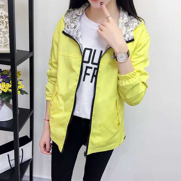 spring autumn women jacket hooded reversible bomber zipper two side wear outwear loose plus size windbreaker famale jacket 210528, Black;brown
spring autumn women jacket hooded reversible bomber zipper two side wear outwear loose plus size windbreaker famale jacket 210528, Black;brown
