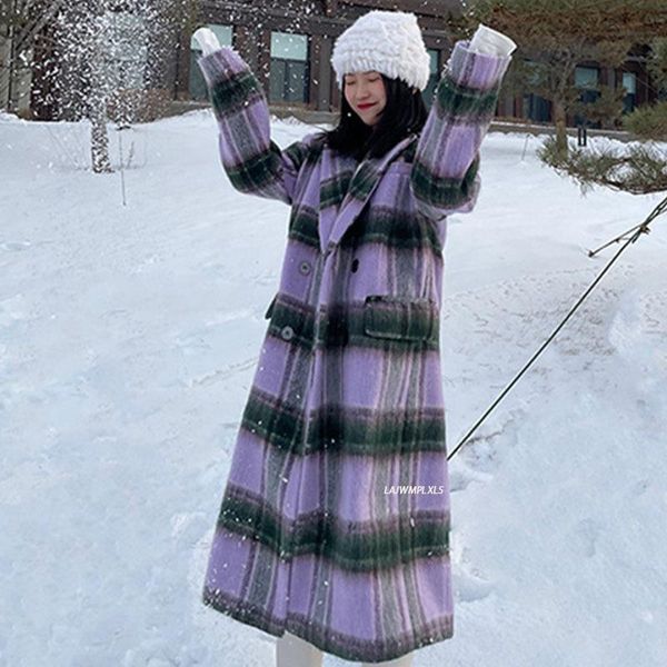 women's wool & blends 2021 fashion long winter female casual turn down collar long-sleeved minimalist plaid lace up woolen overcoat, Black
women's wool & blends 2021 fashion long winter female casual turn down collar long-sleeved minimalist plaid lace up woolen overcoat, Black