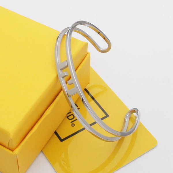cuff titanium steel jewelry hollow double f-shaped open bracelet women's, White
cuff titanium steel jewelry hollow double f-shaped open bracelet women's, White