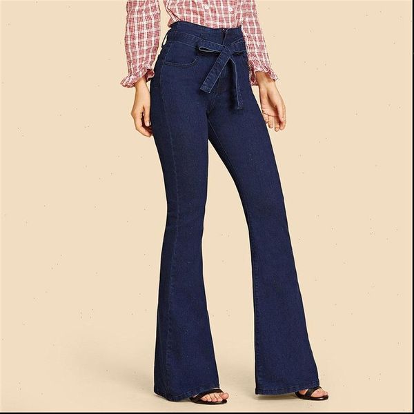 women jean tie waist flare hem jeans denim trousers vintage ladies clothes fall high pants belted stretchy wide leg, Blue
women jean tie waist flare hem jeans denim trousers vintage ladies clothes fall high pants belted stretchy wide leg, Blue