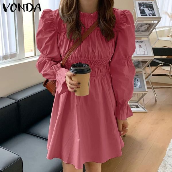 casual dresses vonda women mini dress spring elegant lace puff sleeve long o neck loose solid pleated bohemian vestidos femme, Black;gray
casual dresses vonda women mini dress spring elegant lace puff sleeve long o neck loose solid pleated bohemian vestidos femme, Black;gray