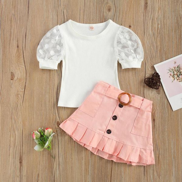 clothing sets toddler baby contrast color two-pieces set infant girls o-neck short sleeve + high waist button decoration skirt, White
clothing sets toddler baby contrast color two-pieces set infant girls o-neck short sleeve + high waist button decoration skirt, White