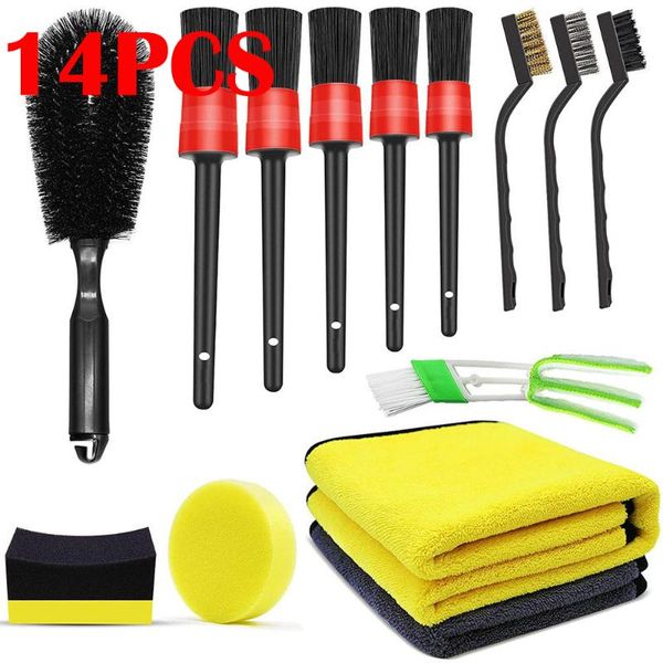 car sponge 14pcs detailing brush set cleaning brushes microfiber towels for leather air vents rim dirt dust clean tools
car sponge 14pcs detailing brush set cleaning brushes microfiber towels for leather air vents rim dirt dust clean tools
