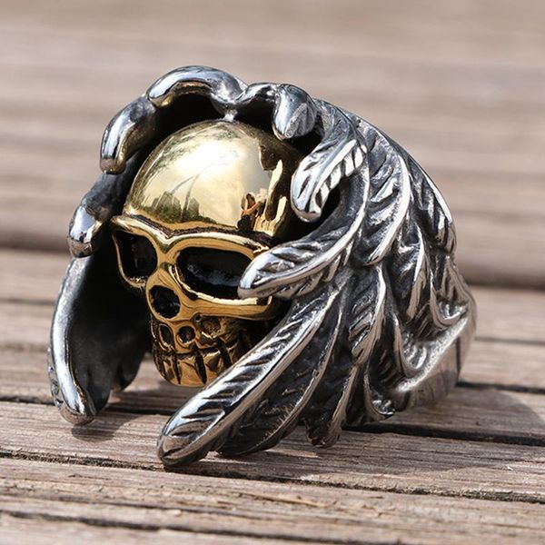 cluster rings gothic skull ring men 316l stainless steel biker punk fashion jewelry matching wholesale size 7-15, Golden;silver
cluster rings gothic skull ring men 316l stainless steel biker punk fashion jewelry matching wholesale size 7-15, Golden;silver