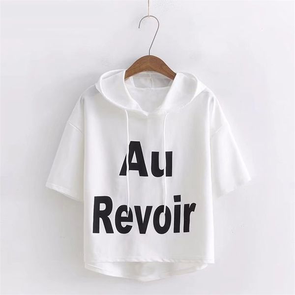 arrival summer korea fashion women short sleeve loose white t-shirt all-matched casual hooded tee shirt femme s784 210512
arrival summer korea fashion women short sleeve loose white t-shirt all-matched casual hooded tee shirt femme s784 210512