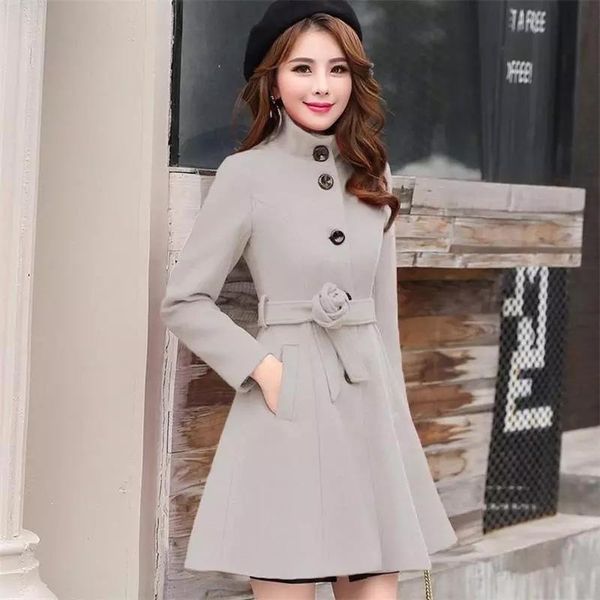 women's trench coats 2021 jacket autumn and winter wear korean fashion belt warm woolen blended slim elegant, Tan;black
women's trench coats 2021 jacket autumn and winter wear korean fashion belt warm woolen blended slim elegant, Tan;black