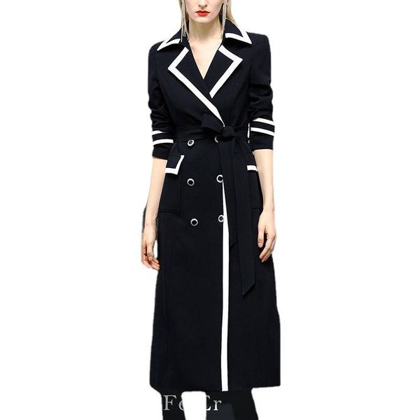 women's wool & blends windbreaker female temperament goddess suit autumn 2021 long hit color high-quality waist coat, Black
women's wool & blends windbreaker female temperament goddess suit autumn 2021 long hit color high-quality waist coat, Black