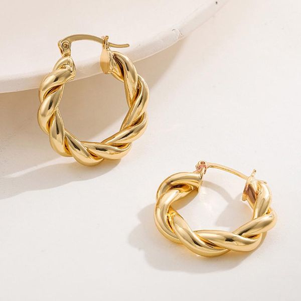 hoop & huggie stainless steel twill croissant oval twisted earrings for women girls thick circle jewelry accessories, Golden;silver
hoop & huggie stainless steel twill croissant oval twisted earrings for women girls thick circle jewelry accessories, Golden;silver