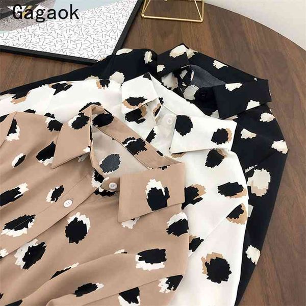 women leopard blouses spring autumn vintage full lapel loose shirts fashion casual wild korean print 210531, White
women leopard blouses spring autumn vintage full lapel loose shirts fashion casual wild korean print 210531, White