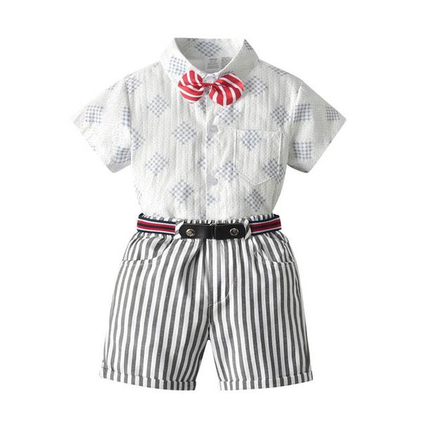 kids clothing sets boys suits children outfits summer cotton bow short sleeve tie print shirt belt striped trousers shorts pants gentleman b, White
kids clothing sets boys suits children outfits summer cotton bow short sleeve tie print shirt belt striped trousers shorts pants gentleman b, White