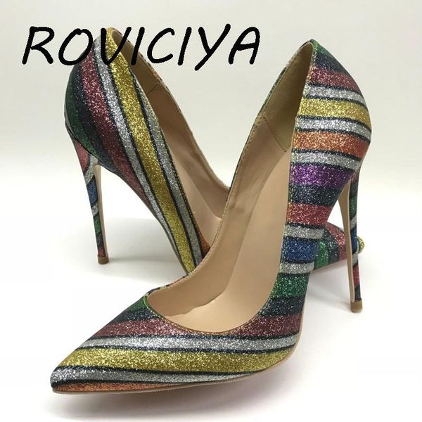 dress shoes stripe glitter stiletto women's pumps colourful 12cm/10cm/8cm high heels ladies pointed toe wedding lf012 roviciya, Black
dress shoes stripe glitter stiletto women's pumps colourful 12cm/10cm/8cm high heels ladies pointed toe wedding lf012 roviciya, Black