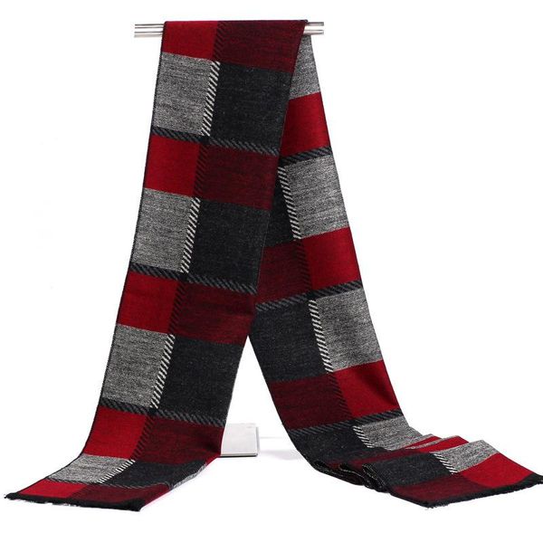 scarves men cashmere scarf 2021 style winter plaid fashion warm, Blue;gray