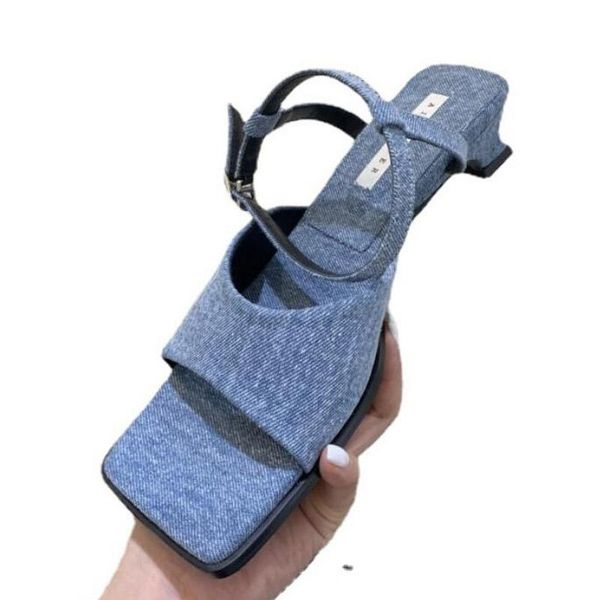 sandals 2021 korean women's shoes summer mid heel retro denim square high fairy for women sandales femmes, Black
sandals 2021 korean women's shoes summer mid heel retro denim square high fairy for women sandales femmes, Black