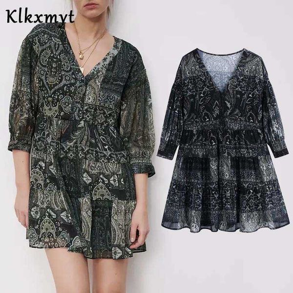 klkxmyt za dress women fashion laminated decoration print mini vintage long sleeve female es vestidos 210527, Black;gray
klkxmyt za dress women fashion laminated decoration print mini vintage long sleeve female es vestidos 210527, Black;gray
