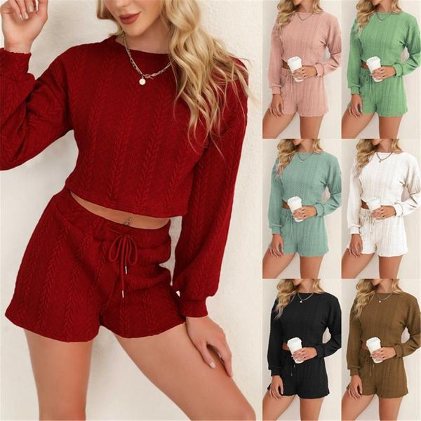 women's tracksuits autumn casual solid color sweater two-piece clothing long-sleeved and shorts suit east season matching sets, Gray
women's tracksuits autumn casual solid color sweater two-piece clothing long-sleeved and shorts suit east season matching sets, Gray