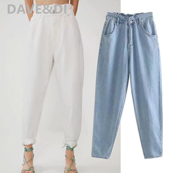 women's jeans dave&di 2021 england simple basic solid vintage loose mom woman high waist harem boyfriend for women, Blue
women's jeans dave&di 2021 england simple basic solid vintage loose mom woman high waist harem boyfriend for women, Blue