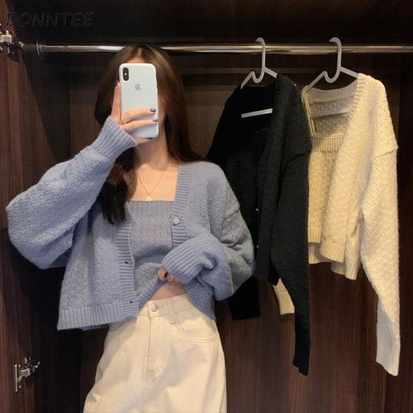 cardigan women solid cropped tender womens sweaters simple leisure 3 colors college spring comfortable ulzzang loose feminine sweater, White;black
cardigan women solid cropped tender womens sweaters simple leisure 3 colors college spring comfortable ulzzang loose feminine sweater, White;black