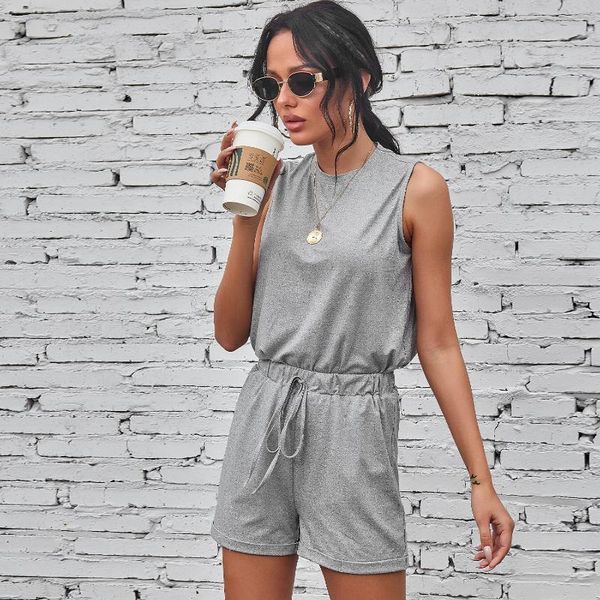 women's tracksuits donsignet fashion suit summer casual round neck pullover pure color sleeveless regular shorts two-piece, Gray
women's tracksuits donsignet fashion suit summer casual round neck pullover pure color sleeveless regular shorts two-piece, Gray