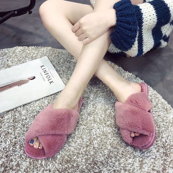 Winter Women Home Slippers with Faux Fur Fashion Warm Shoes Woman Slip on Flats Female indoor ladies Slides Black Pink, Grey 2
Winter Women Home Slippers with Faux Fur Fashion Warm Shoes Woman Slip on Flats Female indoor ladies Slides Black Pink, Grey 2