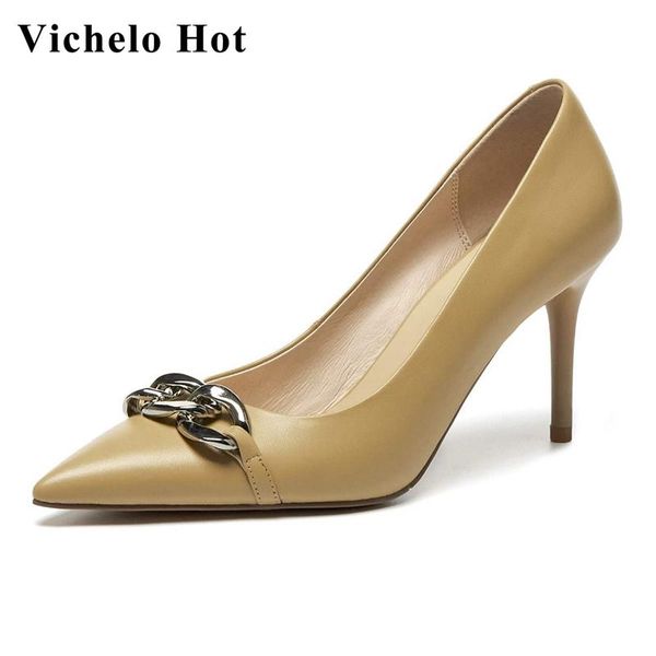 vichelo genuine leather pointed toe thin high heels metal fasteners dance party wedding dress slip on women pumps l29 shoes, Black
vichelo genuine leather pointed toe thin high heels metal fasteners dance party wedding dress slip on women pumps l29 shoes, Black