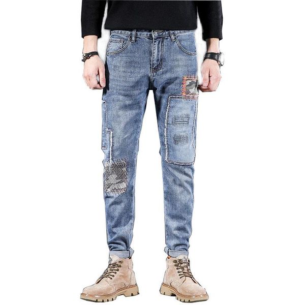 men's jeans mcikkny men hip hop ripped pants cmaouflage patchwork stretch denim trousers streetwear slim fit, Blue
men's jeans mcikkny men hip hop ripped pants cmaouflage patchwork stretch denim trousers streetwear slim fit, Blue
