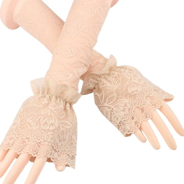 five fingers gloves 28gd women bridal double layer ruffled fingerless floral lace wedding arm warmer solid color sunscreen fake sleeves, Blue;gray
five fingers gloves 28gd women bridal double layer ruffled fingerless floral lace wedding arm warmer solid color sunscreen fake sleeves, Blue;gray