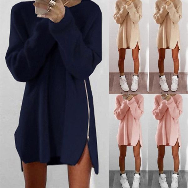 casual dresses short-split winter dress women autumn long sleeve ladies o-neck zip-up solid female loose sweater, Black;gray
casual dresses short-split winter dress women autumn long sleeve ladies o-neck zip-up solid female loose sweater, Black;gray