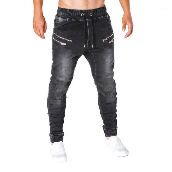casual men zipper drawstring pockets running skinny pants jeans jogger trousers men's clothing 2021, Blue
casual men zipper drawstring pockets running skinny pants jeans jogger trousers men's clothing 2021, Blue