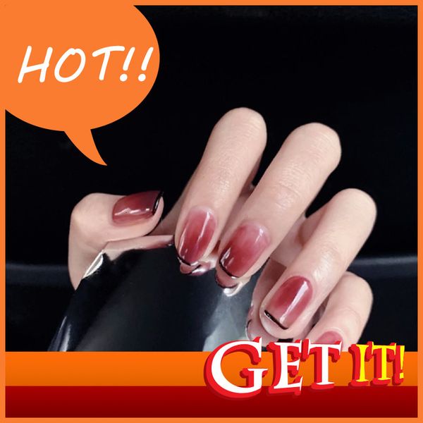 stylist diy hand decorated nail nina pd-59 mei black french net red false nail patch wear enhancement finished, Red;gold
stylist diy hand decorated nail nina pd-59 mei black french net red false nail patch wear enhancement finished, Red;gold